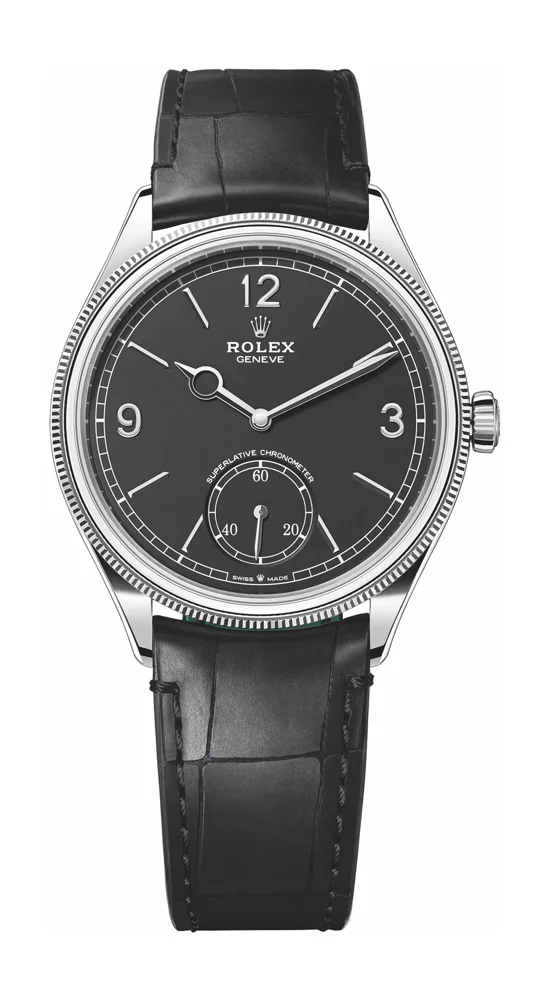 Rolex 1908 Black Dial White Gold
